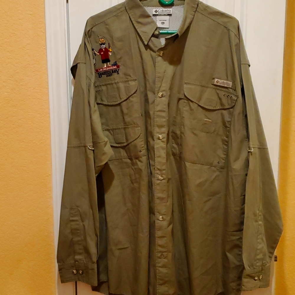 Columbia Mens Fishing Shirt Branded LIS ENGINEERING XXL